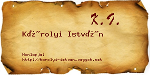 Károlyi István névjegykártya