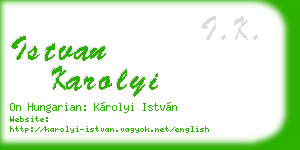 istvan karolyi business card