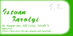 istvan karolyi business card